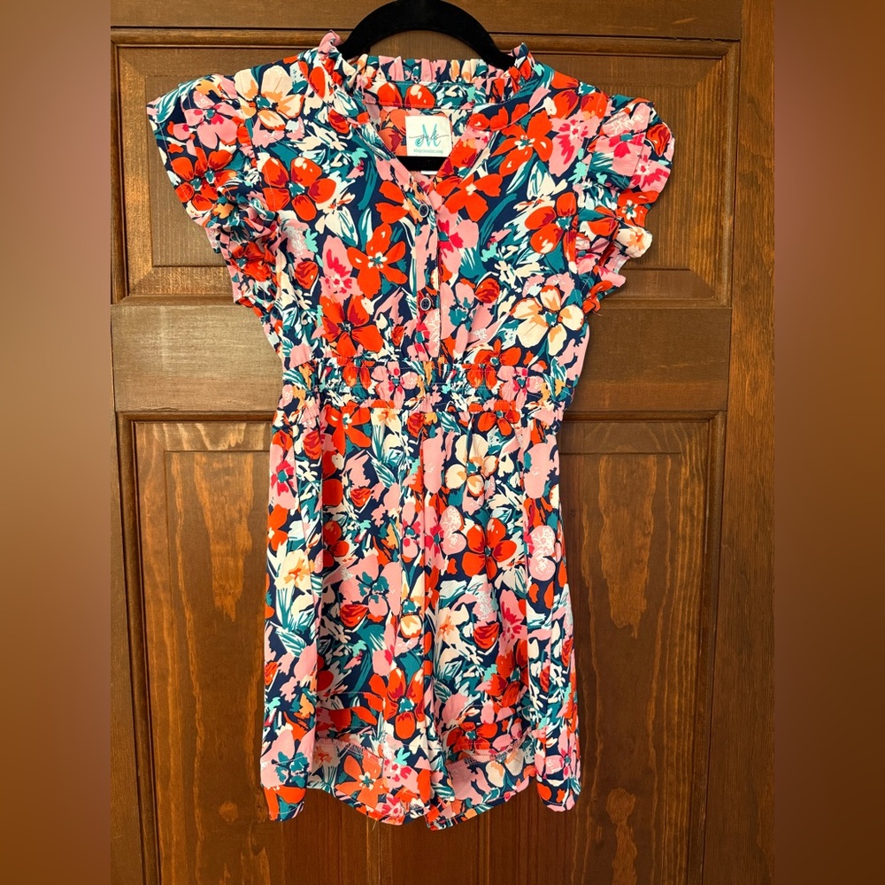 Floral Ruffle Sleeve Dress